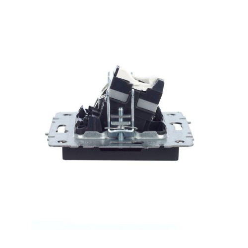 Розетка компьютерная + телевизионная 2-м BRITE РТВ/РК12-БрГ RJ45 кат.5E + TV механизм графит IEK BR-