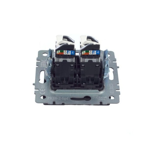 Розетка компьютерная 2-м СП BRITE RJ45 кат.5E РК10-2-БрГ механизм графит IEK BR-K20-1-K53