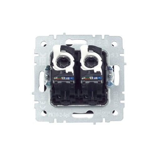 Розетка компьютерная 2-м СП BRITE RJ45 кат.5E РК10-2-БрГ механизм графит IEK BR-K20-1-K53