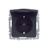 Розетка BRITE РСбш10-3-44-БрГ 16А IP44 с заземл. защ. шторки с крышкой механизм графит IEK BR-R16-16