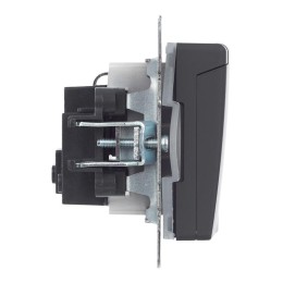 Розетка BRITE РСбш10-3-44-БрГ 16А IP44 с заземл. защ. шторки с крышкой механизм графит IEK BR-R16-16