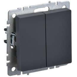 Выключатель 2-кл. СП BRITE ВС10-2-0-БрГ 10А механизм графит IEK BR-V20-0-10-K53