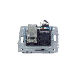 Розетка компьютерная + телевизионная 2-м BRITE РТВ/РК12-БрМ RJ45 кат.5E + TV механизм маренго IEK BR