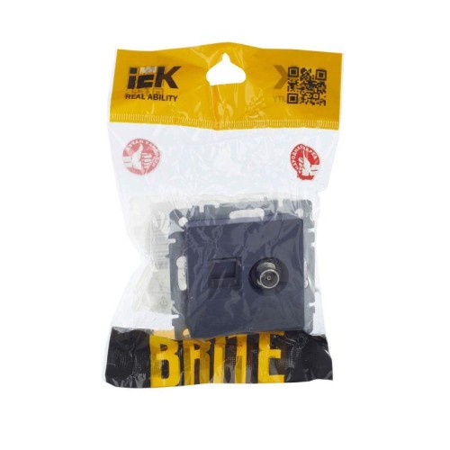 Розетка компьютерная + телевизионная 2-м BRITE РТВ/РК12-БрМ RJ45 кат.5E + TV механизм маренго IEK BR
