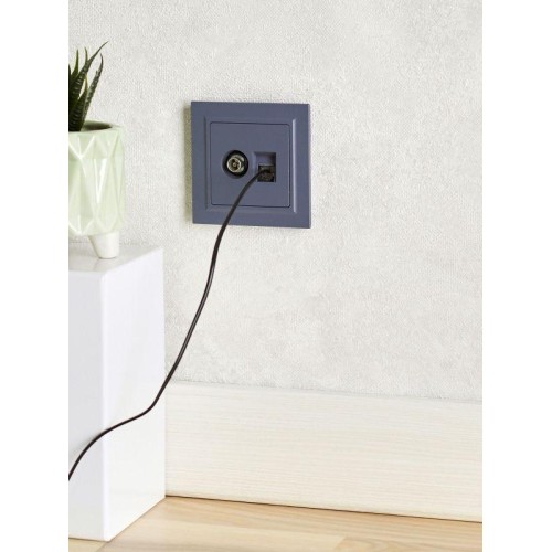 Розетка компьютерная + телевизионная 2-м BRITE РТВ/РК12-БрМ RJ45 кат.5E + TV механизм маренго IEK BR