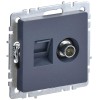 Розетка компьютерная + телевизионная 2-м BRITE РТВ/РК12-БрМ RJ45 кат.5E + TV механизм маренго IEK BR