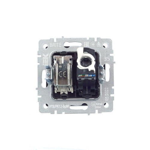 Розетка компьютерная + телевизионная 2-м BRITE РТВ/РК12-БрМ RJ45 кат.5E + TV механизм маренго IEK BR