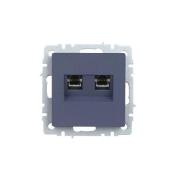Розетка компьютерная 2-м СП BRITE RJ45 кат.5E РК10-2-БрМ механизм маренго IEK BR-K20-1-K35