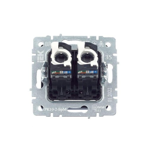 Розетка компьютерная 2-м СП BRITE RJ45 кат.5E РК10-2-БрМ механизм маренго IEK BR-K20-1-K35