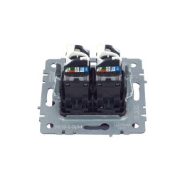 Розетка компьютерная 2-м СП BRITE RJ45 кат.5E РК10-2-БрМ механизм маренго IEK BR-K20-1-K35