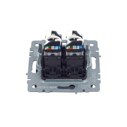 Розетка компьютерная 2-м СП BRITE RJ45 кат.5E РК10-2-БрМ механизм маренго IEK BR-K20-1-K35