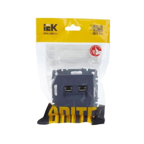 Розетка компьютерная 2-м СП BRITE RJ45 кат.5E РК10-2-БрМ механизм маренго IEK BR-K20-1-K35