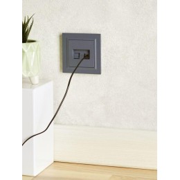 Розетка компьютерная 2-м СП BRITE RJ45 кат.5E РК10-2-БрМ механизм маренго IEK BR-K20-1-K35