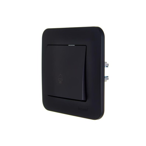 Кнопка звонка 1-кл.СП ASTI 10А IP20 в сборе черн. бархат LEZARD 7081-4242-103