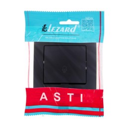 Кнопка звонка 1-кл.СП ASTI 10А IP20 в сборе черн. бархат LEZARD 7081-4242-103