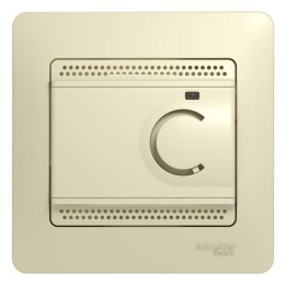 Термостат Glossa электронный для теплого пола с датчиком +5град.C +50град.C 10А в сборе беж. SchE GS