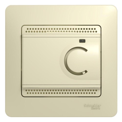 Термостат Glossa электронный для теплого пола с датчиком +5град.C +50град.C 10А в сборе беж. SchE GS