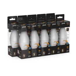 Лампа светодиодная Black 7Вт свеча 3000К тепл. бел. E14 560лм диммир. GAUSS 103101107-D