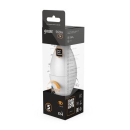 Лампа светодиодная Black 7Вт свеча 3000К тепл. бел. E14 560лм диммир. GAUSS 103101107-D