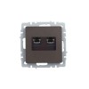 Розетка компьютерная 2-м СП BRITE RJ45 кат.5E РК10-2-БрТБ механизм бронза IEK BR-K20-1-K45