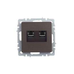 Розетка компьютерная 2-м СП BRITE RJ45 кат.5E РК10-2-БрТБ механизм бронза IEK BR-K20-1-K45