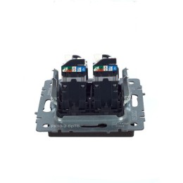 Розетка компьютерная 2-м СП BRITE RJ45 кат.5E РК10-2-БрТБ механизм бронза IEK BR-K20-1-K45