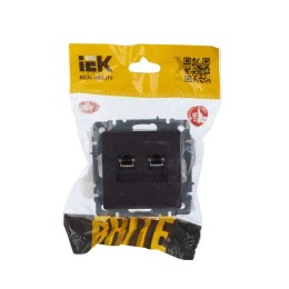 Розетка компьютерная 2-м СП BRITE RJ45 кат.5E РК10-2-БрТБ механизм бронза IEK BR-K20-1-K45