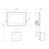Прожектор светодиодный с датчиком LFL-3002S C02 30Вт 230В 6500К черн. Ultraflash 13330