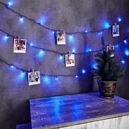 Гирлянда светодиодная "Твинкл Лайт" 6м 40LED син. 5.1Вт 220-240В IP20 с контроллером 8 режимов прово