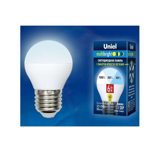 Лампа светодиодная LED-G45-6W/NW/E27 /FR/MB PLM11WH Multibright 6Вт шар матовая 4000К нейтр. бел. E2