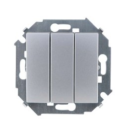Выключатель 3-кл. СП Simon 15 10А IP20 250В винтов. зажим механизм алюм. Simon 1591391-033