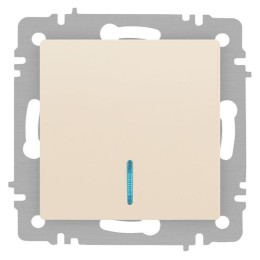 Выключатель 1-кл. СП Accent 6-102-02 10А IP20 250В с подсветкой AL/CU сл. кость Intro Б0063428