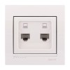 Розетка компьютерная 2-м СП Deriy RJ45 бел. LEZARD 702-0202-141