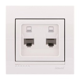 Розетка компьютерная 2-м СП Deriy RJ45 бел. LEZARD 702-0202-141