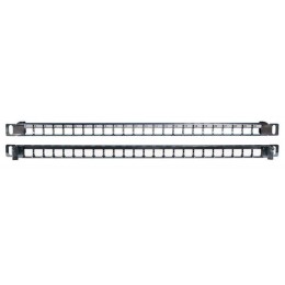 Патч-панель модульная 19дюйм PPBLHD-19-24S-SH-RM 24 порта Flat Type 0.5U для экран. и неэкран. модул