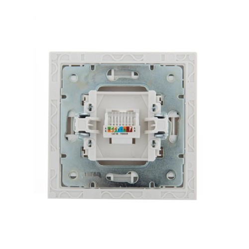 Розетка компьютерная 1-м СП Rain RJ45 с зол. боковой вставкой бел. LEZARD 703-0226-139