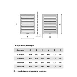 Решетка вентиляционная RZN сетка разъемная 150х200 пластик ERA 1520RZN