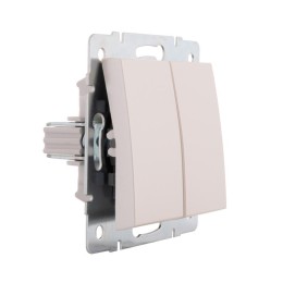 Выключатель 2-кл. СП Rain IP20 механизм жемчуж./бел. перламутр. LEZARD 703-3088-101