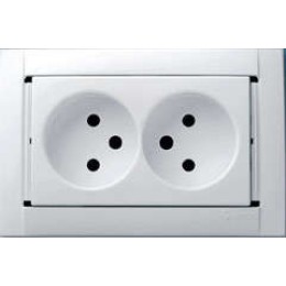 Розетка 2-м СП Simon34 16А IP20 без заземл. бронз. Simon 34457-36