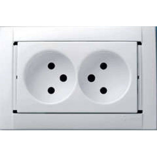 Розетка 2-м СП Simon34 16А IP20 без заземл. бронз. Simon 34457-36