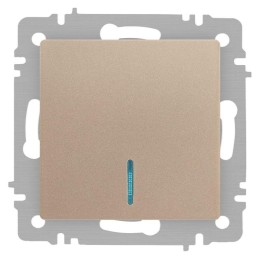Выключатель 1-кл. СП Accent 6-102-04 10А IP20 250В с подсветкой AL/CU шампань Intro Б0063475