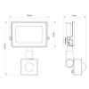 Прожектор светодиодный с датчиком LFL-5002S C02 50Вт 230В 6500К черн. Ultraflash 13331