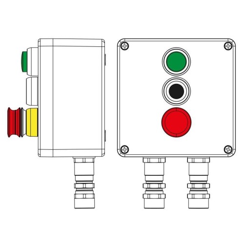 Пост управления взрывозащ. из полиэстера CPE-P-03-(1xLR(250)-P1G(11)-1xP3E(11))-2xKA2MHK(C)1Ex d e I