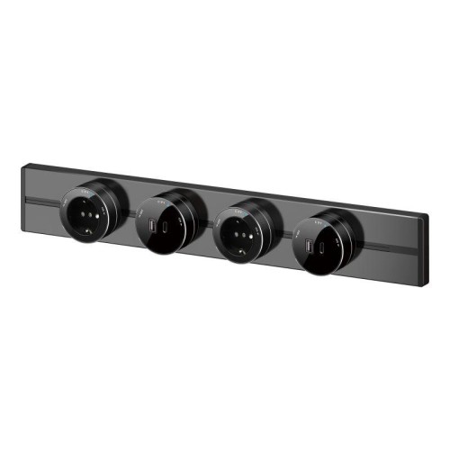 Розетка MultiTrack с 2-мя заряд. устройствами USB тип A+C 18Вт 5В/3А антрацит SE MTK13003B