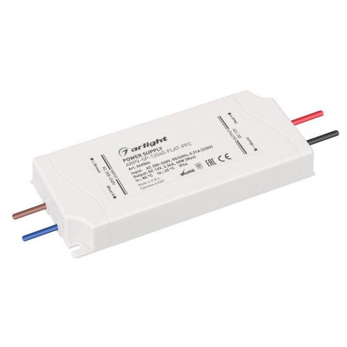 Блок питания ARPV-SP-12040-FLAT-PFC (12В 3.34А 40Вт) IP44 пластик Arlight 049004