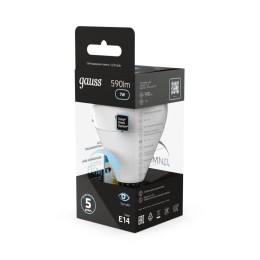 Лампа светодиодная Black 7Вт P45 шар 4100К нейтр. бел. E14 590лм диммир. GAUSS 105101207-D