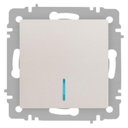 Выключатель 1-кл. СП Accent 6-102-06 10А IP20 250В с подсветкой AL/CU перламутр. Intro Б0063467