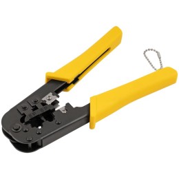 Кримпер для обжима разъемов RJ11 RJ12 RJ45 пластик. ручки 190мм FIT 60062