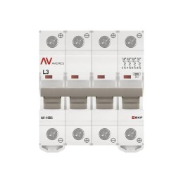 Выключатель автоматический модульный 4п L 3А 10кА AV-10 DC AVERES EKF mcb10-DC-4-03L-av