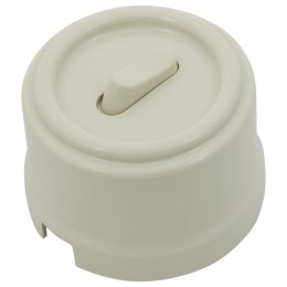 Переключатель 1-кл. перекрестный ABS-пластик сл. кость Bironi B1-223-211